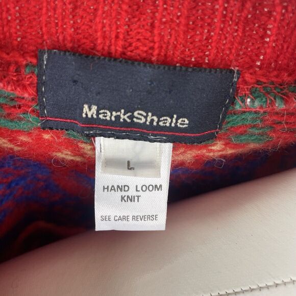 vintage Retro mark shale Scotland Wool Hand Loom knit sweater pullover crewneck - Picture 6 of 9